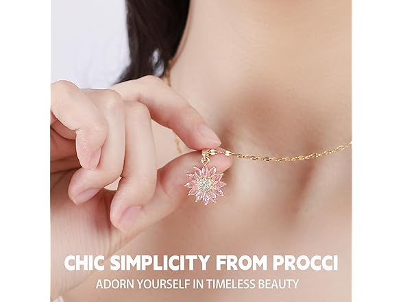 Procci Sunflower Necklace 18K Gold Plated