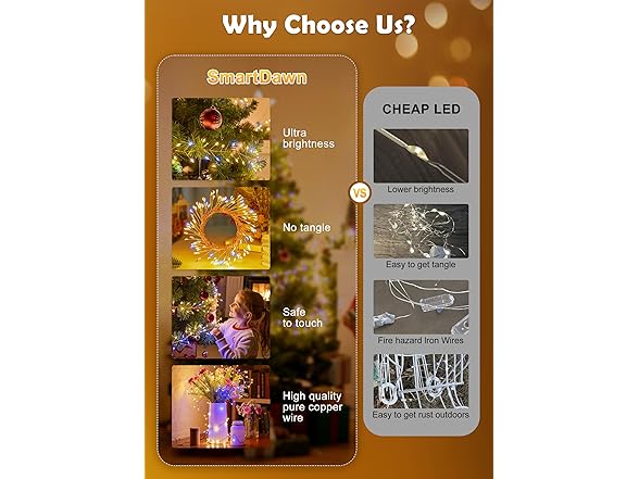 Brightown Twinkle Lights Battery Operated with Timer