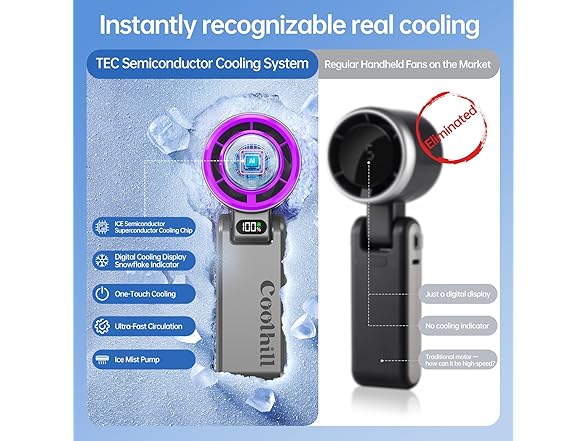 Handheld Portable fan with Turbo Cooling