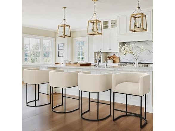 3 Linen Color Counter Height Bar Stools