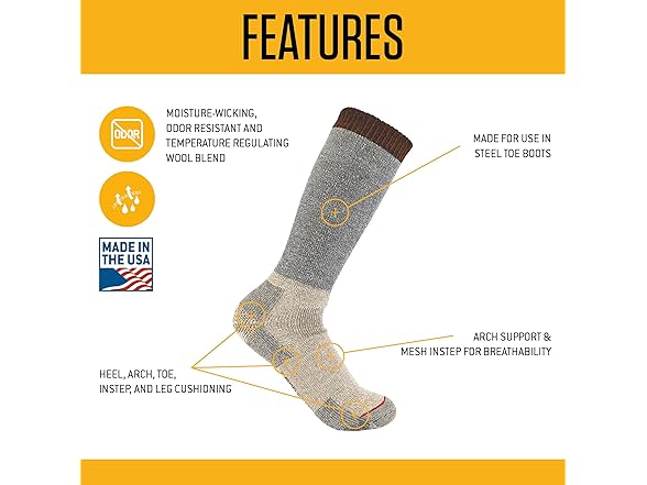 Carhartt Mens Wool Blend Boot Sock