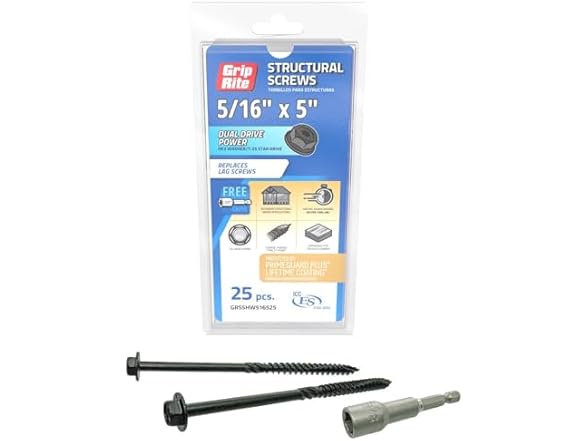 Grip-Rite Grip Rite GRSSHW516525 5/16-inch by 5-i