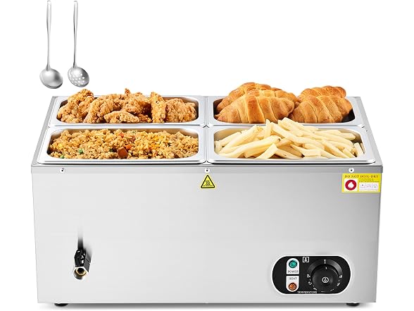 WILPREP Four 1/4 Pans Commercial Food Warmer