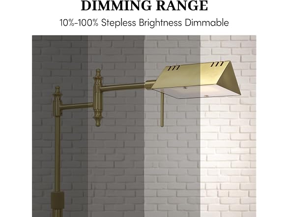 Bairth Light Gold Reading Floor Lamp