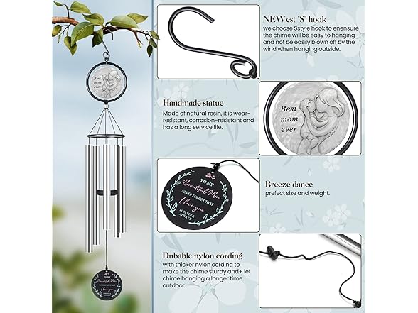 36" Wind Chimes, Mom Gift