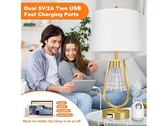 VerRon Set of 2 Touch Table Lamps