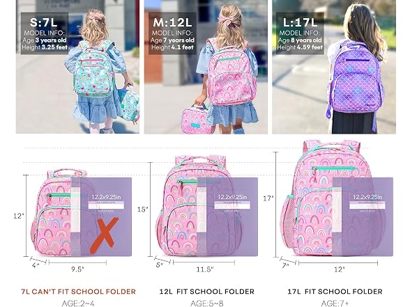 mibasies Girls Lightweight Backpack
