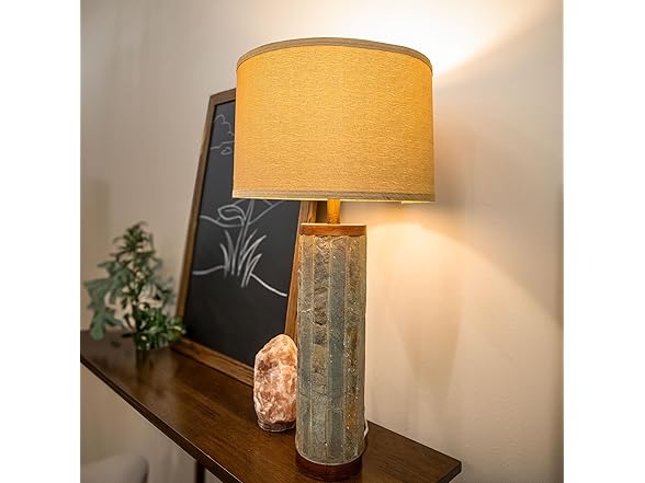 31-Inch Slate Cylinder Table Lamp