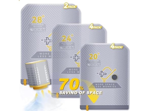 Briono 10-Pack Vacuum Bags for Travel