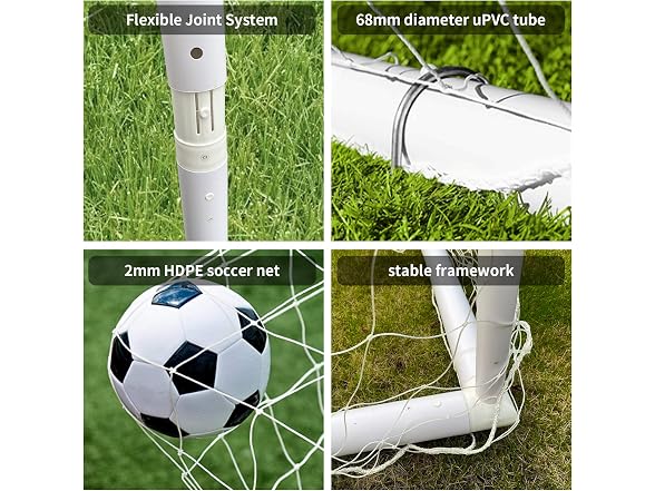 TONGMO 8' X 6' Soccer Goal, with Soccer Target Sc
