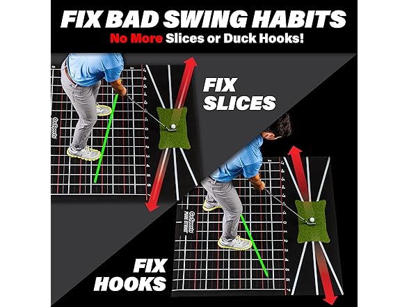 GoSports 5x5 Golf Hitting Mat Fix Slices Hooks