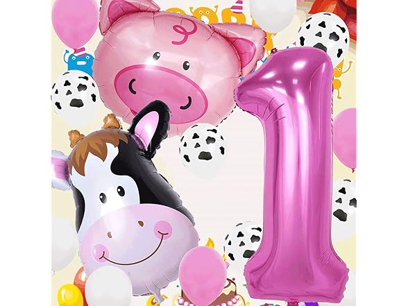 InBy 18pcs Farm Animal Balloons