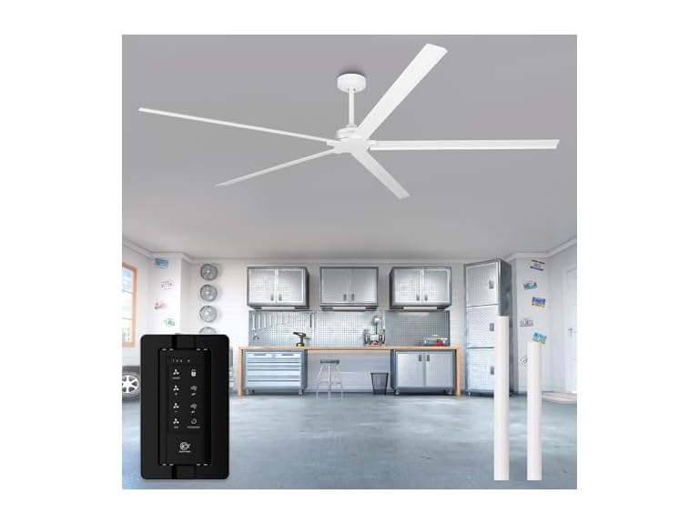 Parrot Uncle F8006WH 84 Inch Large Ceiling Fans without Lig