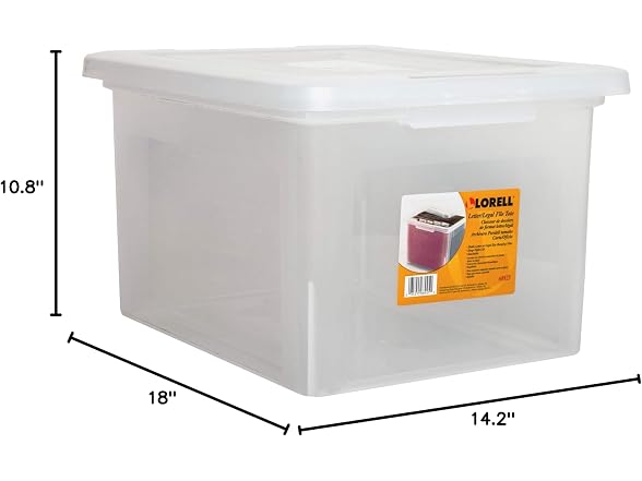 Lorell Lorell Storage Case File Box, Clear