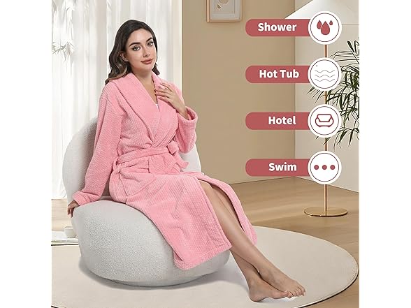 PJGGZ Women's Shawl Collar Bathrobe