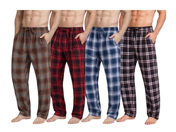 (4PK) Men's Cotton Flannel Pajama Pants