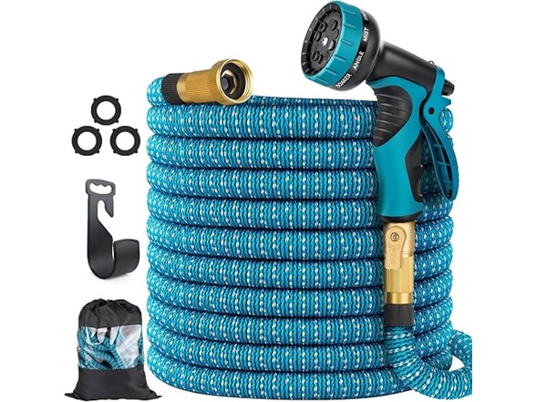 Expandable Garden Hose 50ft w/ 10 Nozzle- Choose Color - Gallery 4