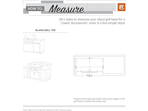 Classic Accessories 45 Inch Built-In BBQ Grill Top Cover