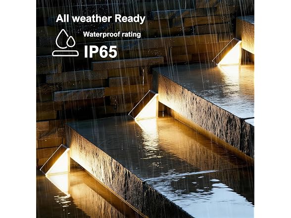 JEJOT 12-Pack Solar Step Stair Lights