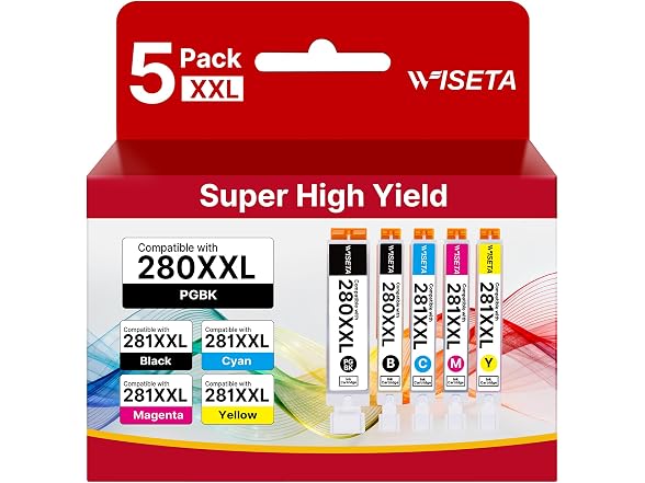 Wiseta PGI-280XXL CLI-281XXL Ink Cartridges