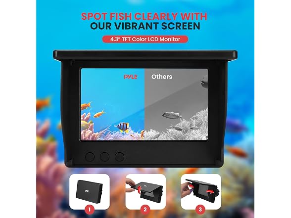 Pyle 4.3in Portable Fishing Camera Monitor