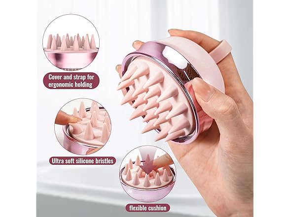 SHINLEA 2 in 1 Scalp Massager Shampoo Br