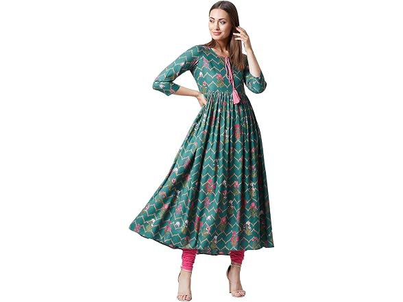 Tissu Women (XXL) Pleated Kurta 1972_Green