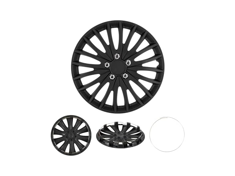 Cobra-Tek CBK-HP140-16-KS 4PC Hubcaps Black Silver Supre