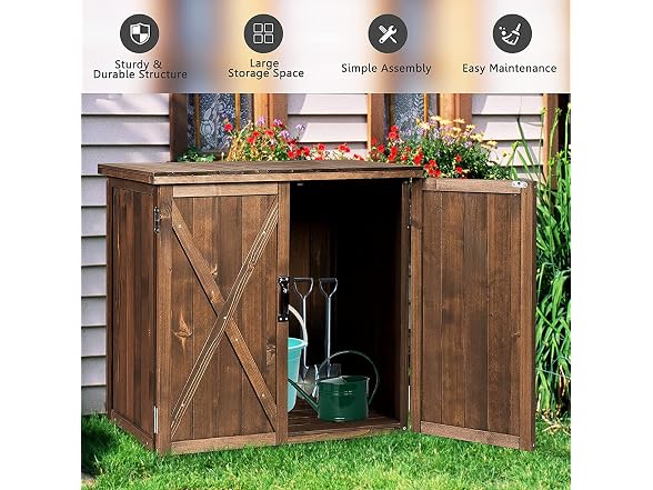 GRAFFY Garden Wooden Storage Shed