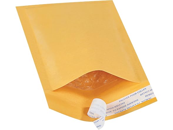 Aviditi Kraft Bubble Mailers #000 4"x8" 25pk