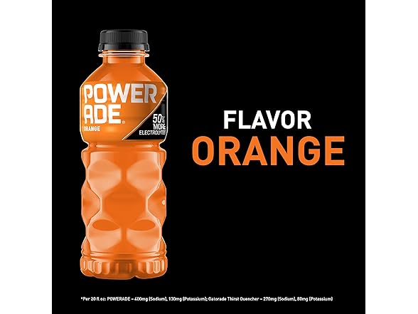 8PK POWERADE Sports Drink Orange, 20 Ounce