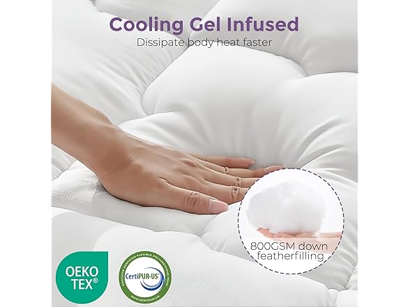 IULULU Pillow Top Mattress Topper, Full