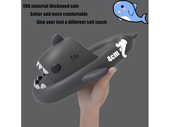 Shark Slides Slippers 9.5-10 Women/8-8.5 Men