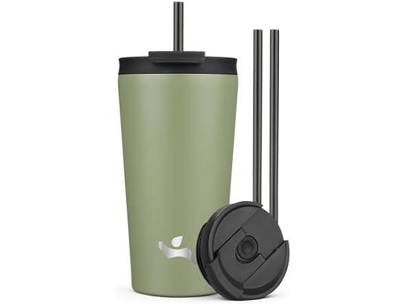 Konokyo 18 oz Insulated Tumbler Water Bottle with Straw Lid, ArmyGreen