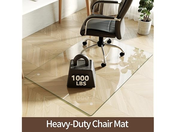 Koonmi 36" x 50" Upgraded Glass Chair Mat
