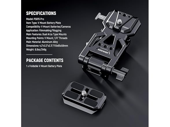 NEEWER V Mount Battery Plate w/ Quick Release