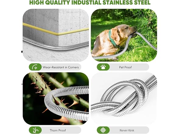 Unywarse 50FT Metal Garden Hose No-Kink
