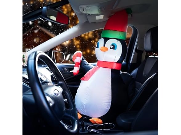 Zone Tech CR0006 Penguin Blow-Up Décor for Cars Black/W