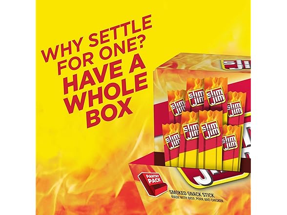 46CT Slim Jim Smoked Meat Sticks, Original Flavor