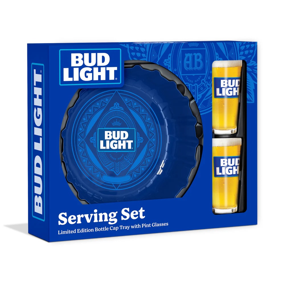 Bud Light Set w/ Bottle Cap Tray and Pint Glasses - Gallery 4