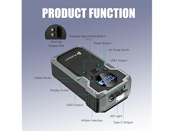 Pursuit R67 Pursuit Jump Starter with Air Compressor