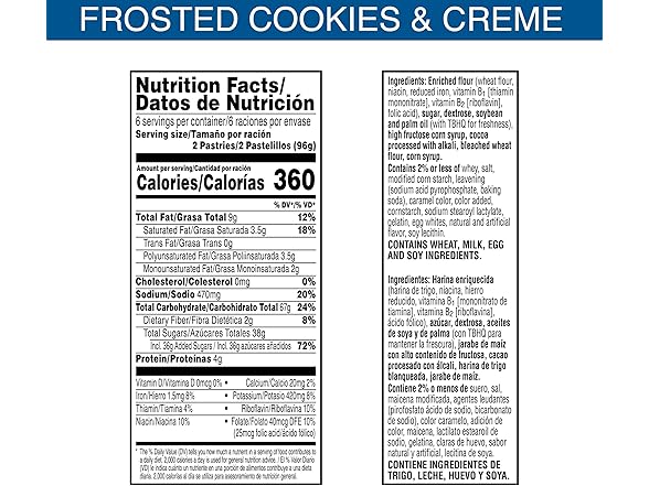 12CT Pop-Tarts Toaster Pastries, Frosted Cookies & Creme