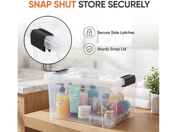 Superio 6.6 Quart Clear Plastic Storage Boxes 18 PK