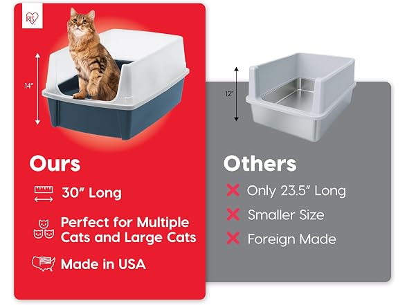 IRIS USA Extra Large Litter Box XXL Open Top
