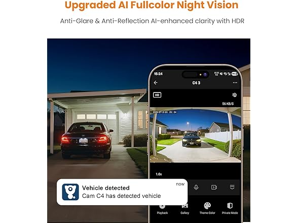 3MP 2K Home Security Window Camera