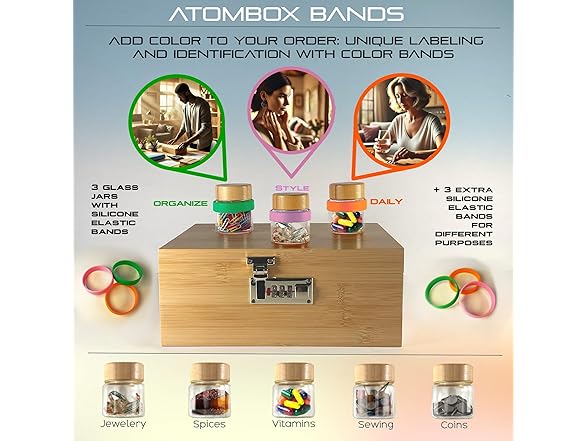 ATOM5 Premium Bamboo Storage Box