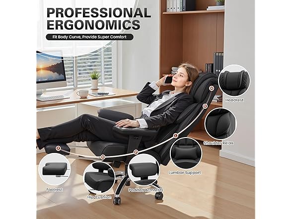 BestGlory Office Desk Chair, Big and Tall Leather Gaming Chair(Open Box)