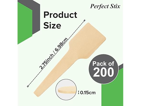Perfect Stix Mini Wooden Tasting Spoons, 200ct