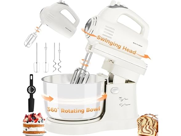 Vikaluz 3.2QT 2-in-1 Stand Mixer