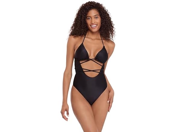 Steve Madden Women Strappy Cutout One Swimsuit - Gallery 2
